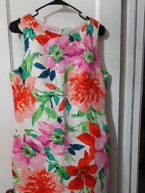 Jessica Howard Floral Print Dress Size 12p With Built In Slip In Good Shape.